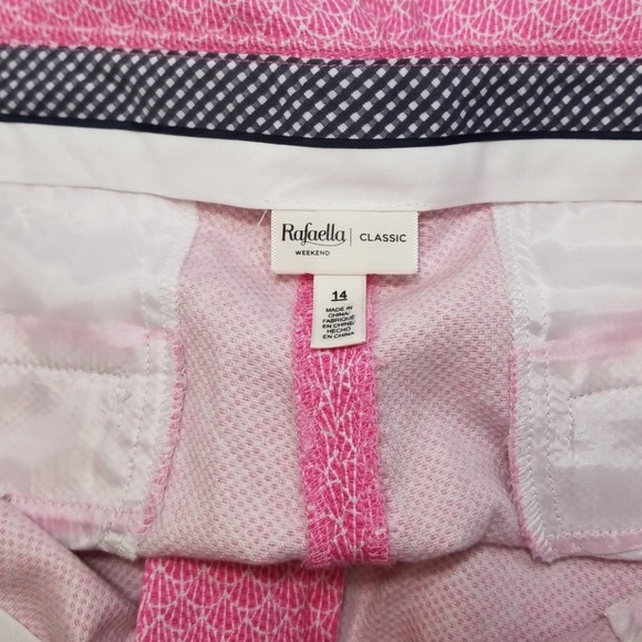 Rafaella Weekend Pink Seashell Pattern Capri 14 - Picture 2 of 3